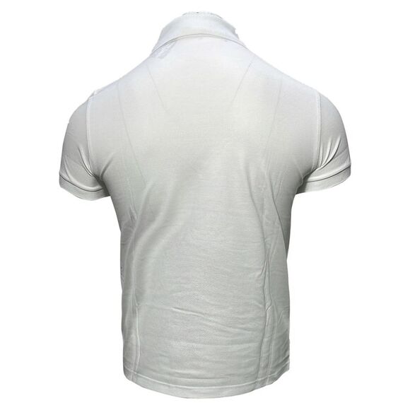 Saint Laurent Embroidered-Logo Polo Shirt in White Cotton